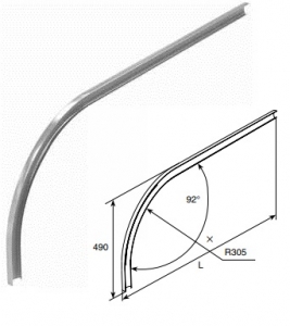DOORHAN SPV1121 Изгиб горизонтальной направляющей R305 H490 L=3000 облегченный для подъёмных секционных ворот