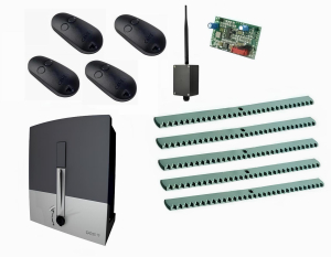 CAME BXL04AGS KIT-KR5-BT-T4 Автоматика для откатных ворот BXL04AGS KIT-KR5-BT-T4, комплект: привод, радиоприемник, 4 пульта, 5 реек, Bluetooth-модуль