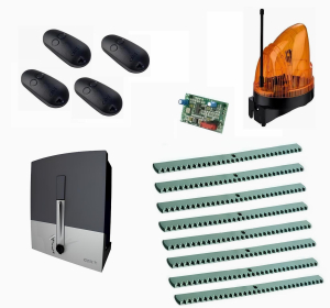 CAME BXL04AGS KIT8-LK2-T4 Автоматика для откатных ворот BXL04AGS KIT8-LK2-T4, комплект: привод, радиоприемник, 4 пульта, лампа, 8 реек
