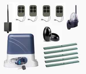 КОРН KSL-1300FULL-4K5-BT-T4 Автоматика для откатных ворот KSL-1300 FULL-4K5-BT-Т4, комплект: привод, 4 пульта, Bluetooth-модуль, фотоэлементы, лампа, 5 реек