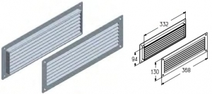 ALUTECH VG-368RBK - 401900100 Решетка вентиляционная регулируемая (черная) VG-368RBK для подъёмных секционных ворот