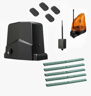 AN-MOTORS ARW-1000MKIT-1LK5-BT-T4 Автоматика для откатных ворот ARW-1000MKIT 1LK5-BT-T4, комплект: привод, сигнальная лампа, 4 пульта, 5 реек, Bluetooth-модуль