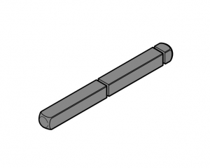 HORMANN 3092263 Четырехгранный штифт «антипаника» для гарнитура нажимных ручек (L = 45 – 70, калитка, строительная г