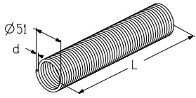 ALUTECH TSA60x51x1700R - 403801100 Пружина для подъёмных секционных ворот TSA60x51x1700R