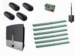 CAME BXL04AGS KIT-KR6-BT-T4 Автоматика для откатных ворот BXL04AGS KIT-KR6-BT-T4, комплект: привод, радиоприемник, 4 пульта, 6 реек, Bluetooth-модуль