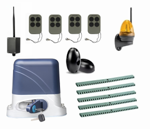 КОРН KSL-800FULL-K5-BT-T4 Автоматика для откатных ворот KSL-800 FULL-K5-BT-Т4, комплект: привод, 4 пульта, Bluetooth-модуль, фотоэлементы, лампа, 5 реек
