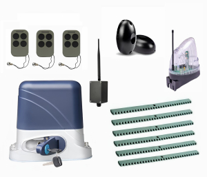 КОРН KSL-800FULL-5K6-BT-T3 Автоматика для откатных ворот KSL-800 FULL-5K6-BT-Т3, комплект: привод, 3 пульта, Bluetooth-модуль, фотоэлементы, лампа, 6 реек
