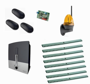 CAME BXL04AGS KIT8-LK-T3 Автоматика для откатных ворот BXL04AGS KIT8-LK-Т3, комплект: привод, радиоприемник, 3 пульта, лампа, 8 реек