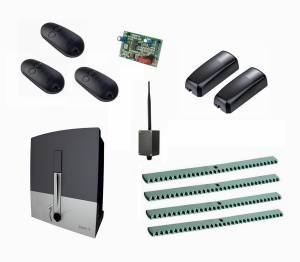 CAME BXL04AGS KIT4-FK-BT-T3 Автоматика для откатных ворот BXL04AGS KIT4-FK-BT-Т3, комплект: привод, радиоприемник, 3 пульта, фотоэлементы, 4 рейки, Bluetooth-модуль