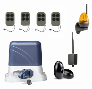 КОРН KSL-1300FULL-K-BT-T4 Автоматика для откатных ворот KSL-1300 FULL-K-BT-Т4, комплект: привод, 4 пульта, Bluetooth-модуль, фотоэлементы, лампа
