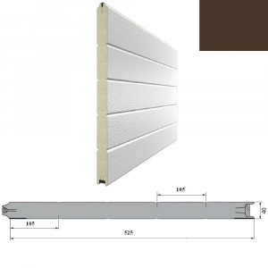 DOORHAN 15S00/S00-8014/9003 Панель 525мм Нстукко/Нстукко коричневая(RAL8014)/бел(RAL9003) для подъёмных секционных ворот