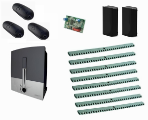 CAME BXL04AGS KIT8-FA-T3 Автоматика для откатных ворот BXL04AGS KIT8-FA-Т3, комплект: привод, радиоприемник, 3 пульта, фотоэлементы, 8 реек