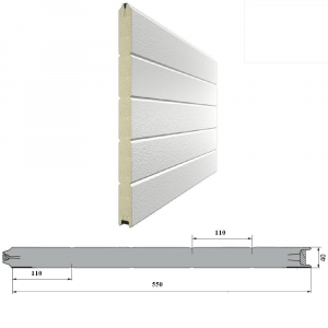 DOORHAN 16S00/S00-9003/9003 Панель 550мм Нстукко/Нстукко бел(RAL9003)/бел(RAL9003) для подъёмных секционных ворот