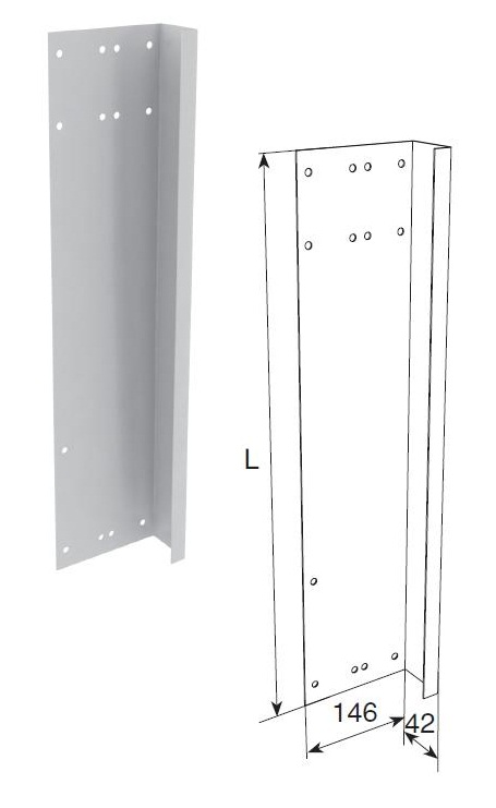 DOORHAN 50012LS/RAL9003 Боковая крышка 575мм левая усиленная для панелей с отверстиями для крепления RAL9003 для подъёмных секционных ворот