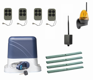 КОРН KSL-1300KIT-LK4-BT-T4 Автоматика для откатных ворот KSL-1300 KIT-LK4-BT-Т4, комплект: привод, 4 пульта, Bluetooth-модуль, лампа, 4 рейки