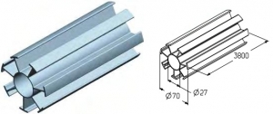 ALUTECH IP-95-3800 - 403520300 Профиль проставочный для подъёмных секционных ворот