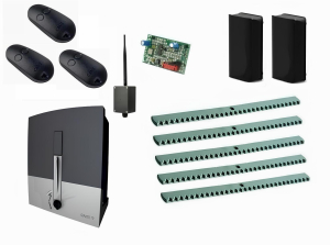 CAME BXL04AGS KIT5-FA-BT-T3 Автоматика для откатных ворот BXL04AGS KIT5-FA-BT-Т3, комплект: привод, радиоприемник, 3 пульта, фотоэлементы, 5 реек, Bluetooth-модуль