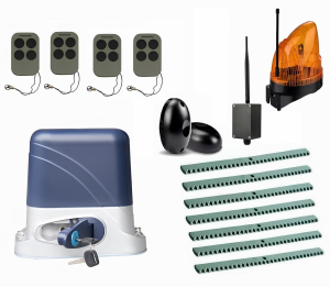 КОРН KSL-1300FULL-1K7-BT-T4 Автоматика для откатных ворот KSL-1300 FULL-1K7-BT-Т4, комплект: привод, 4 пульта, Bluetooth-модуль, фотоэлементы, лампа, 7 реек