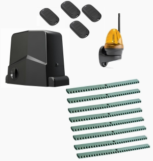 AN-MOTORS ARW-1000MKIT-LK8-T4 Автоматика для откатных ворот ARW-1000MKIT LK8-T4, комплект: привод, сигнальная лампа, 4 пульта, 8 реек
