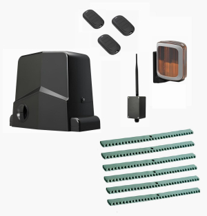 AN-MOTORS ARW-1000MKIT-LA6-BT-T3 Автоматика для откатных ворот ARW-1000MKIT LA6-BT-Т3, комплект: привод, сигнальная лампа, 3 пульта, 6 реек, Bluetooth-модуль
