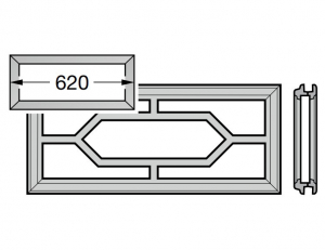 HORMANN 4004967 Рама кассетного остекления M1 (620 мм, мотив № 1), для двустенных секций ворот 42 / 20 мм