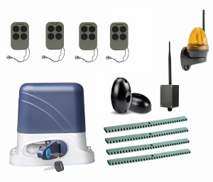 КОРН KSL-1300FULL-K4-BT-T4 Автоматика для откатных ворот KSL-1300 FULL-K4-BT-Т4, комплект: привод, 4 пульта, Bluetooth-модуль, фотоэлементы, лампа, 4 рейки
