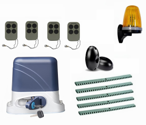 КОРН KSL-1300FULL-3K5-T4 Автоматика для откатных ворот KSL-1300 FULL-3K5-Т4, комплект: привод, 4 пульта, фотоэлементы, лампа, 5 реек