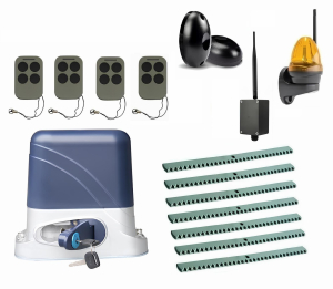 КОРН KSL-800FULL-K7-BT-T4 Автоматика для откатных ворот KSL-800 FULL-K7-BT-Т4, комплект: привод, 4 пульта, Bluetooth-модуль, фотоэлементы, лампа, 7 реек