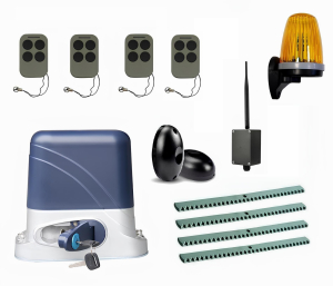 КОРН KSL-1300FULL-3K4-BT-T4 Автоматика для откатных ворот KSL-1300 FULL-3K4-BT-Т4, комплект: привод, 4 пульта, Bluetooth-модуль, фотоэлементы, лампа, 4 рейки