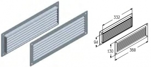 ALUTECH VG-368WH - 401900200 Решетка вентиляционная нерегулируемая (белая) VG-368WH для подъёмных секционных ворот