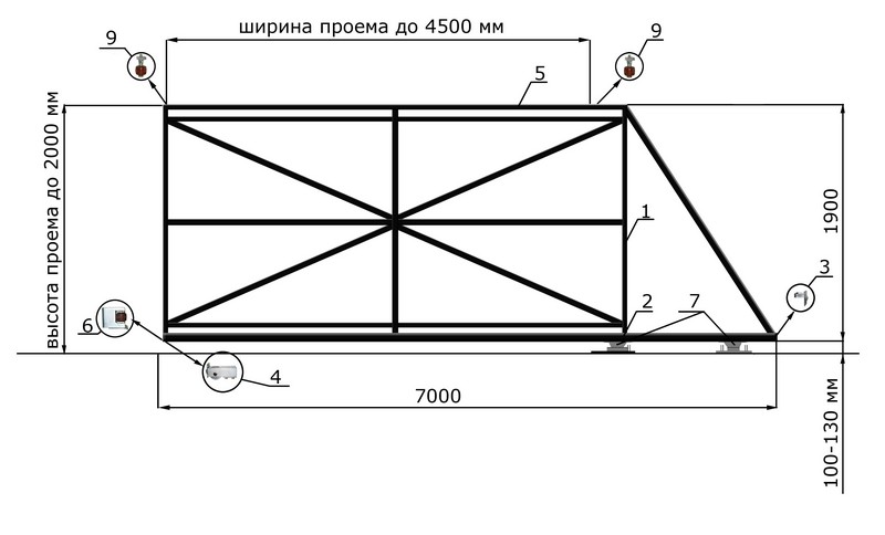 КОРН Н0-Т60КТ Откатные ворота КОРН ЭКО, толщина 60 мм