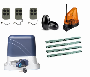 КОРН KSL-1300FULL-1K4-T3 Автоматика для откатных ворот KSL-1300 FULL-1K4-Т3, комплект: привод, 3 пульта, фотоэлементы, лампа, 4 рейки