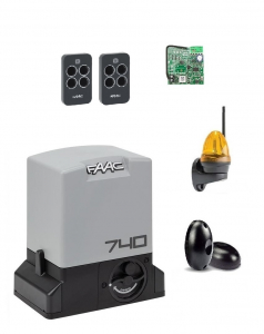 FAAC 740KIT FULL-К Автоматика для откатных ворот FAAC 740KIT FULL-К, комплект: привод, радиоприемник, 2 пульта, фотоэлементы, лампа