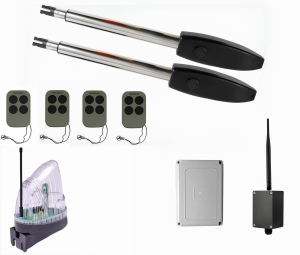 КОРН KSW-2500L-T4-5K-BT Автоматика для распашных ворот KSW-2500 L-T4-5K-BT, комплект: 2 привода, блок управления, 4 пульта, лампа, Bluetooth-модуль