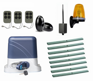 КОРН KSL-1300FULL-3K8-BT-T3 Автоматика для откатных ворот KSL-1300 FULL-3K8-BT-Т3, комплект: привод, 3 пульта, Bluetooth-модуль, фотоэлементы, лампа, 8 реек