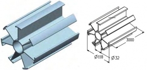 ALUTECH IP-152-3000 - 403520100 Профиль проставочный IP-152-3000 для подъёмных секционных ворот