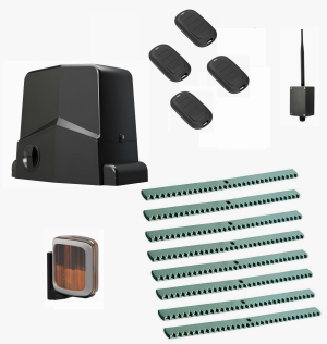 AN-MOTORS ARW-1000MKIT-LA8-BT-T4 Автоматика для откатных ворот ARW-1000MKIT LA8-BT-T4, комплект: привод, сигнальная лампа, 4 пульта, 8 реек, Bluetooth-модуль