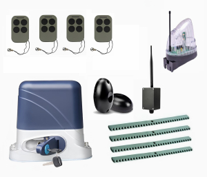 КОРН KSL-1300FULL-5K4-BT-T4 Автоматика для откатных ворот KSL-1300 FULL-5K4-BT-Т4, комплект: привод, 4 пульта, Bluetooth-модуль, фотоэлементы, лампа, 4 рейки