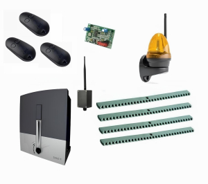 CAME BXL04AGS KIT4-LK-BT-T3 Автоматика для откатных ворот BXL04AGS KIT4-LK-BT-Т3, комплект: привод, радиоприемник, 3 пульта, лампа, 4 рейки, Bluetooth-модуль