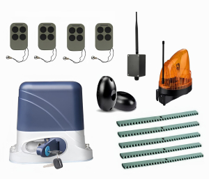 КОРН KSL-800FULL-1K5-BT-T4 Автоматика для откатных ворот KSL-800 FULL-1K5-BT-Т4, комплект: привод, 4 пульта, Bluetooth-модуль, фотоэлементы, лампа, 5 реек