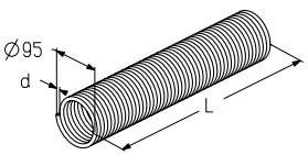 ALUTECH TSA90x95x1500R - 403377400 Пружина для подъёмных секционных ворот TSA90x95x1500R