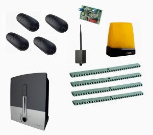 CAME BXL04AGS KIT4-L-BT-T4 Автоматика для откатных ворот BXL04AGS KIT4-L-BT-T4, комплект: привод, радиоприемник, 4 пульта, лампа, антенна, 4 рейки, Bluetooth-модуль