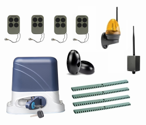 КОРН KSL-800FULL-K4-BT-T4 Автоматика для откатных ворот KSL-800 FULL-K4-BT-Т4, комплект: привод, 4 пульта, Bluetooth-модуль, фотоэлементы, лампа, 4 рейки