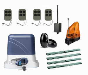 КОРН KSL-800FULL-1K4-BT-T4 Автоматика для откатных ворот KSL-800 FULL-1K4-BT-Т4, комплект: привод, 4 пульта, Bluetooth-модуль, фотоэлементы, лампа, 4 рейки