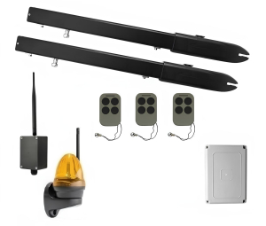 КОРН KSW-3000L-T3-BT Автоматика для распашных ворот KSW-3000 L-T3-BT, комплект: 2 привода, блок управления, 3 пульта, лампа,  Bluetooth-модуль