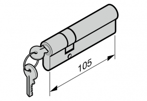 HORMANN 3093930 Профильный цилиндр для боковой двери 80, закрывающийся разными ключами 35 + 70 мм
