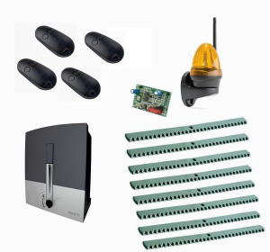 CAME BXL04AGS KIT8-LK-T4 Автоматика для откатных ворот BXL04AGS KIT8-LK-T4, комплект: привод, радиоприемник, 4 пульта, лампа, 8 реек