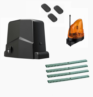 AN-MOTORS ARW-1000MKIT-1LK4-T3 Автоматика для откатных ворот ARW-1000MKIT 1LK4-Т3, комплект: привод, сигнальная лампа, 3 пульта, 4 рейки