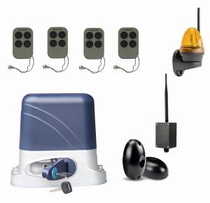 КОРН KSL-800FULL-K-BT-T4 Автоматика для откатных ворот KSL-800 FULL-K-BT-Т4, комплект: привод, 4 пульта, Bluetooth-модуль, фотоэлементы, лампа