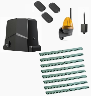 AN-MOTORS ARW-600MKIT-LK8-BT-T3 Автоматика для откатных ворот ARW-600MKIT LK8-BT-Т3, комплект: привод, сигнальная лампа, 3 пульта, 8 реек, Bluetooth-модуль